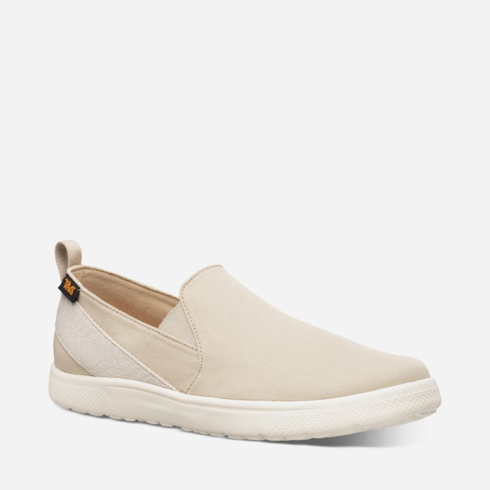 Beige Men's Teva Voya Slip On Sneakers | 942-FBYJVI