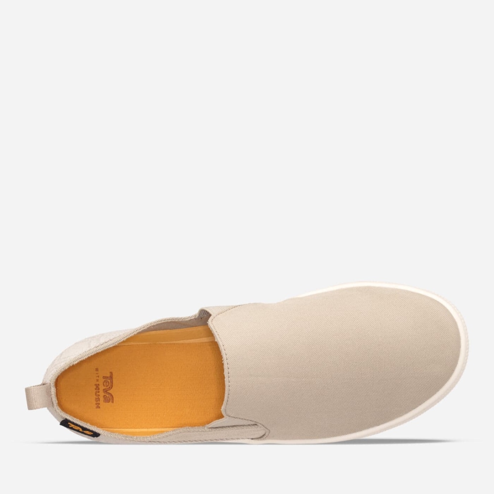 Beige Men's Teva Voya Slip On Sneakers | 942-FBYJVI