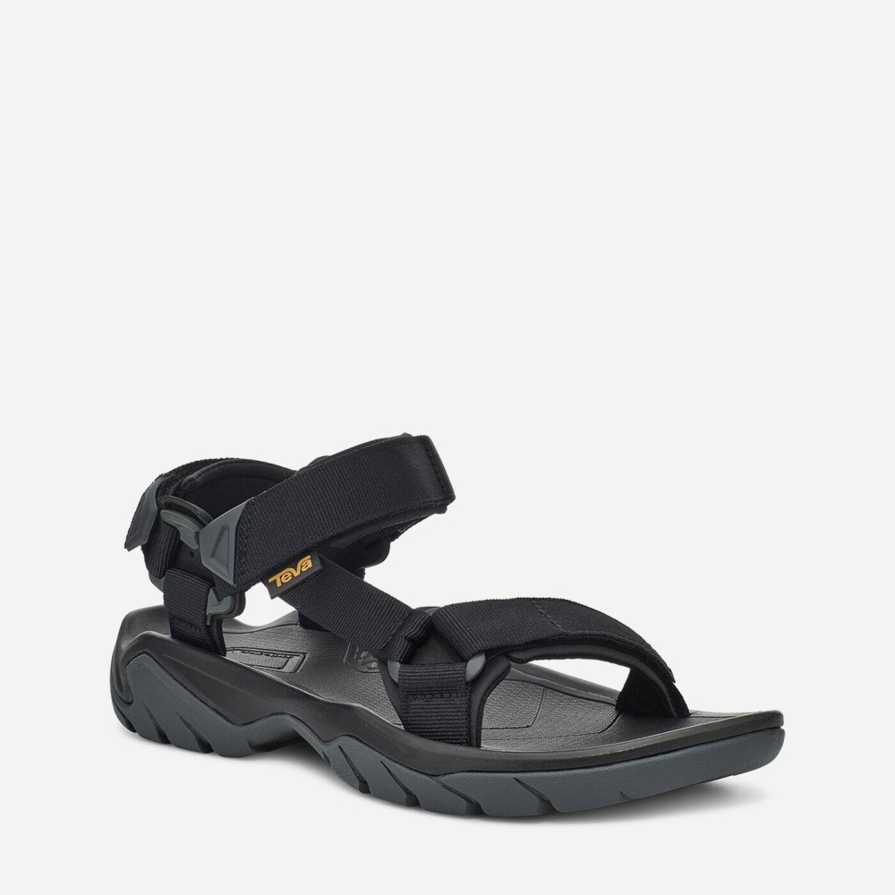 Black Grey Men's Teva Terra Fi 5 Universal Sandals | 418-VQEDKG