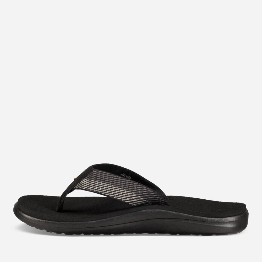 Black Grey Men's Teva Voya Flip Flops | 218-VTWNMK