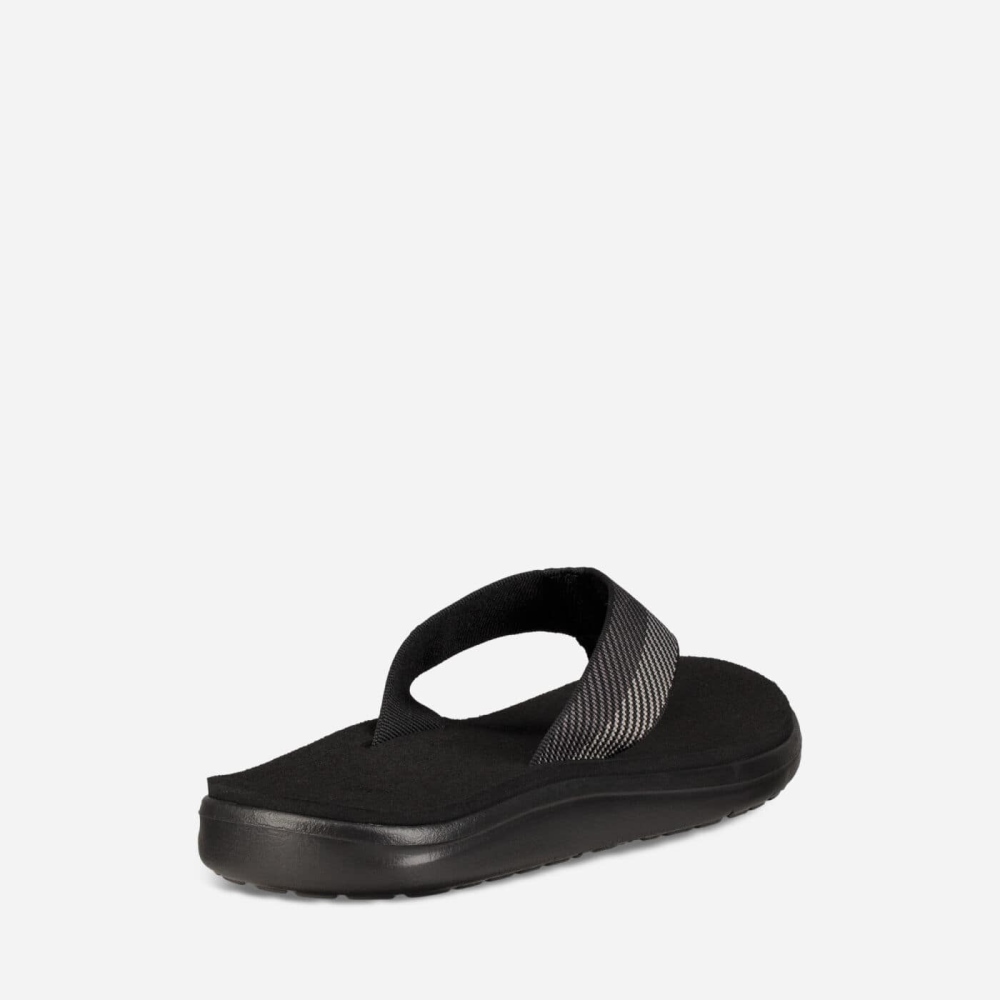 Black Grey Men's Teva Voya Flip Flops | 218-VTWNMK