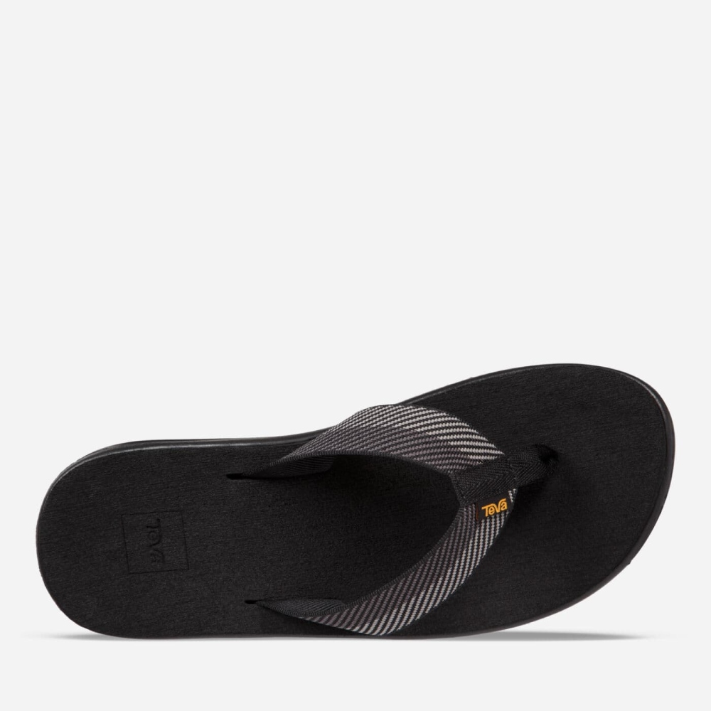 Black Grey Men's Teva Voya Flip Flops | 218-VTWNMK