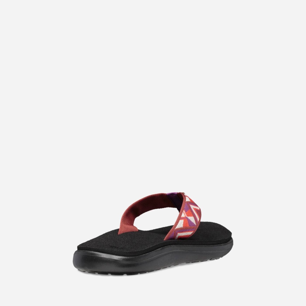 Black Red Women's Teva Voya Flip Flops | 425-HRFZYL
