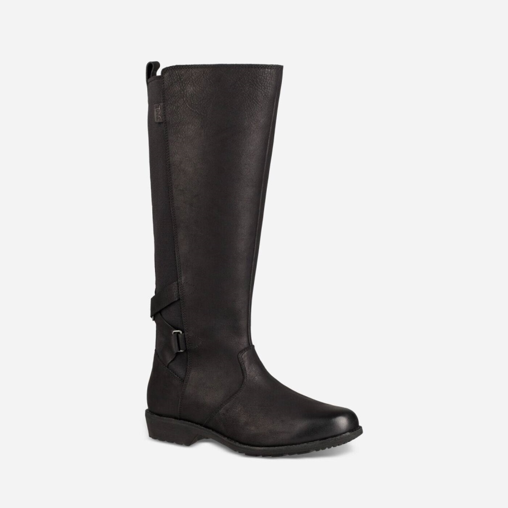 Black Women's Teva Ellery Tall WP Boots | 605-GFOJYB