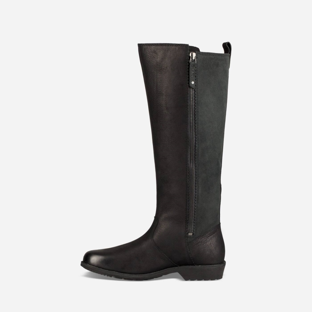 Black Women's Teva Ellery Tall WP Boots | 605-GFOJYB