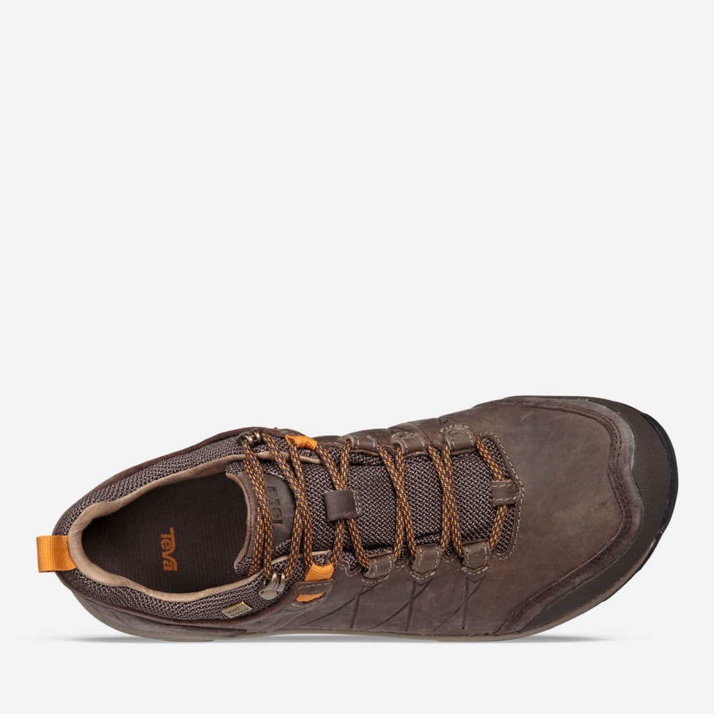 Brown Men's Teva Arrowood Riva WP Lace Up Shoes | 490-GZAYTP