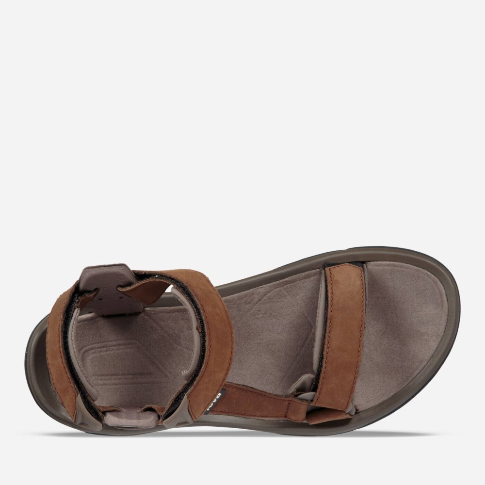 Brown Men's Teva Terra Fi 5 Universal Leather Sandals | 172-NUZLBX