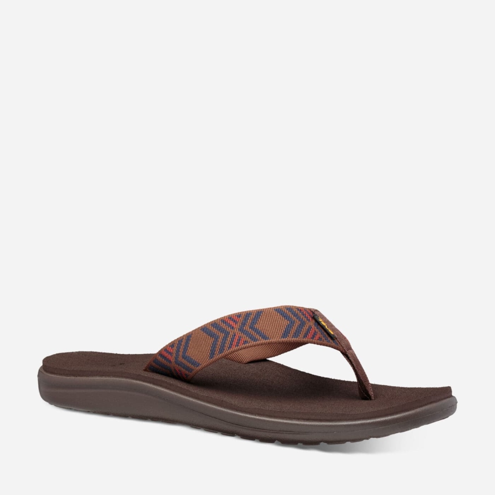 Brown Men's Teva Voya Flip Flops | 908-SLPRIM