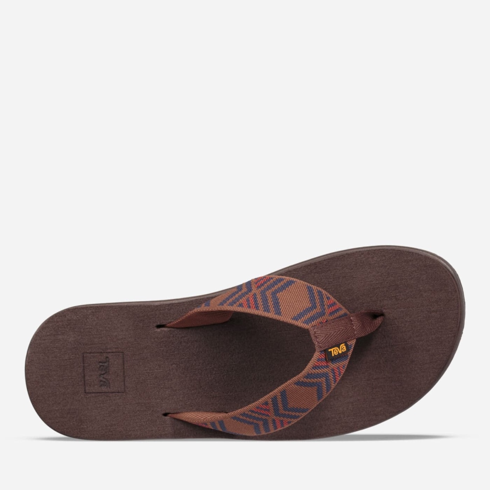 Brown Men's Teva Voya Flip Flops | 908-SLPRIM