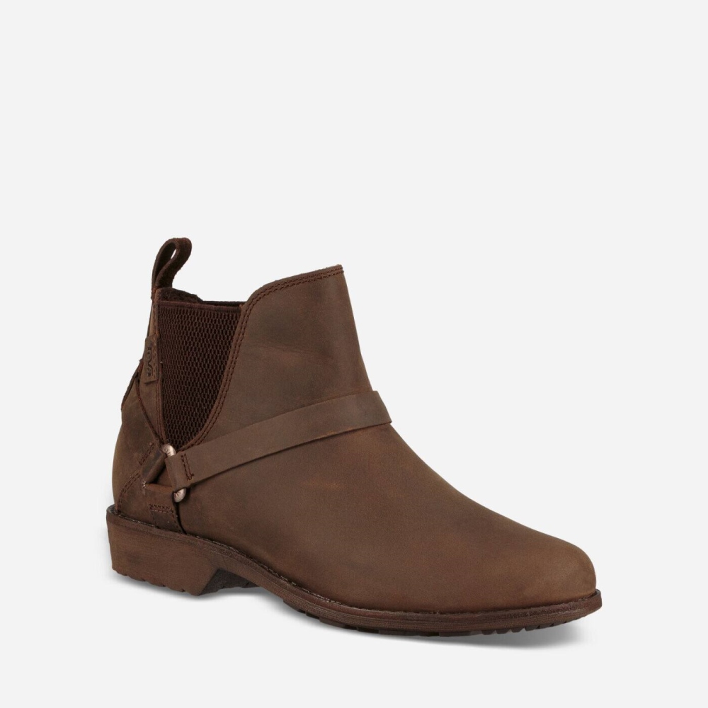 Brown Women's Teva Ellery Chelsea FG WP Boots | 120-BMRQJL
