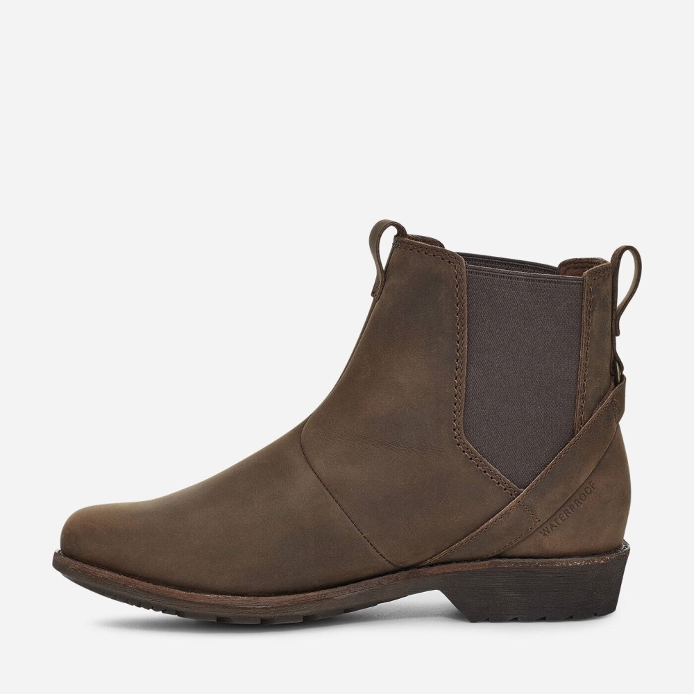 Brown Women's Teva Ellery Pull On WP Boots | 473-CGJSAV
