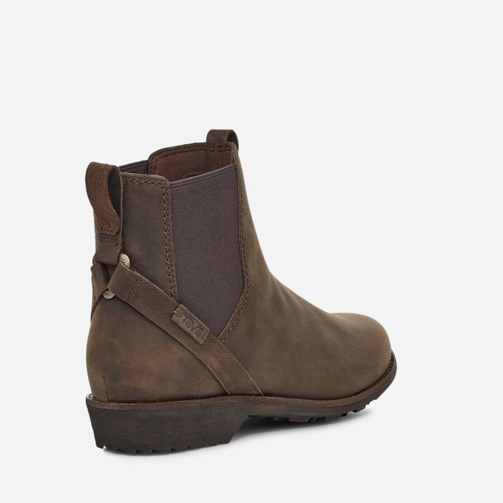 Brown Women's Teva Ellery Pull On WP Boots | 473-CGJSAV