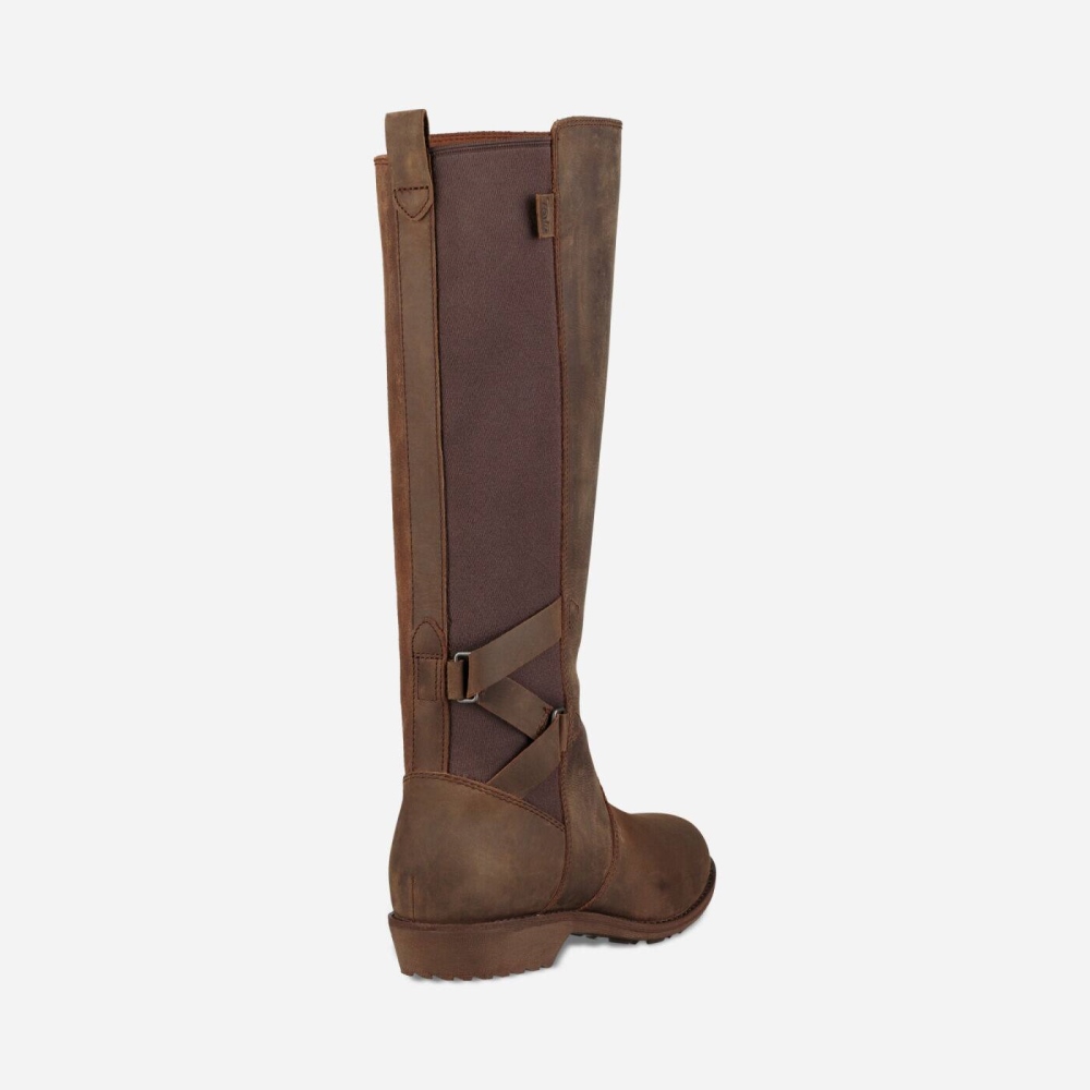 Brown Women's Teva Ellery Tall WP Boots | 368-JKCDFO