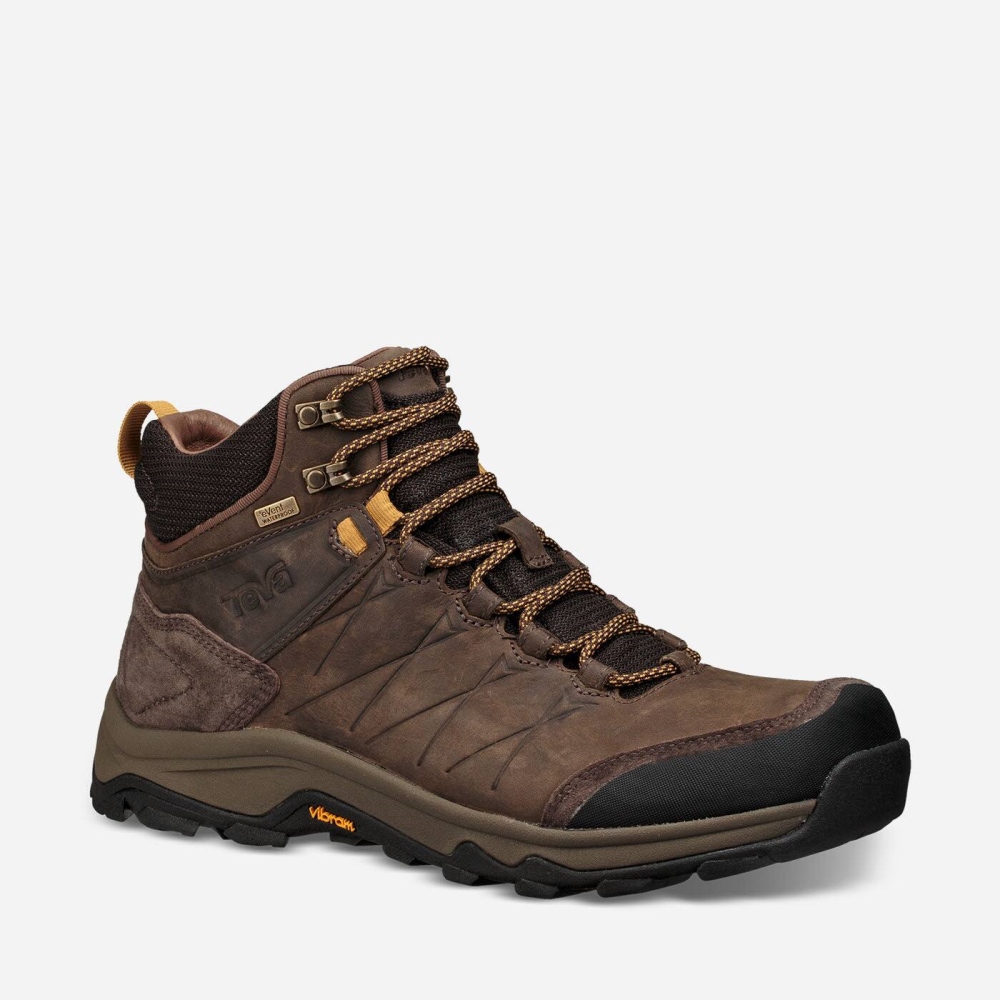 Coffee Men's Teva Arrowood Riva Mid WP Boots | 685-MUQFJW