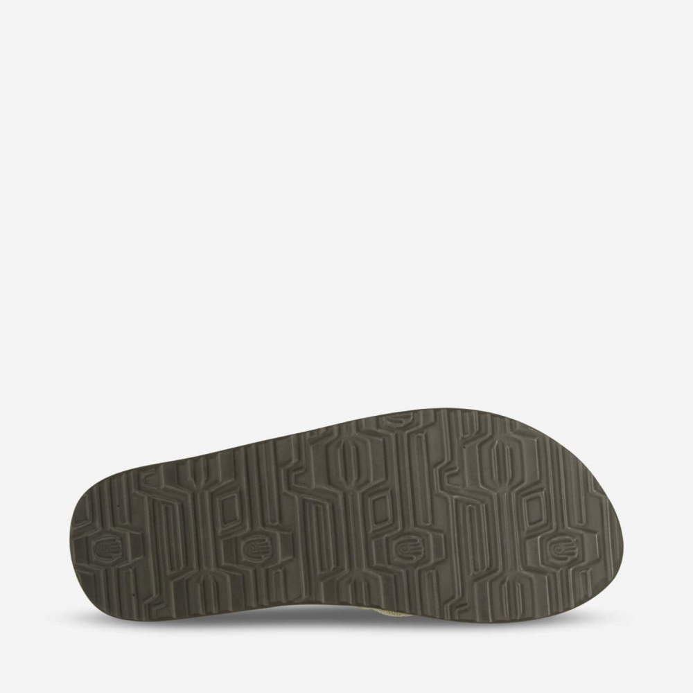 Coffee Men's Teva Mush II Canvas Flip Flops | 027-QUHGNB
