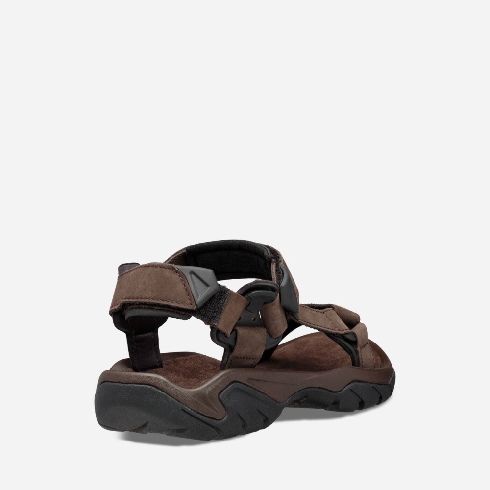 Coffee Men's Teva Terra Fi 5 Universal Leather Sandals | 147-GJFKPQ
