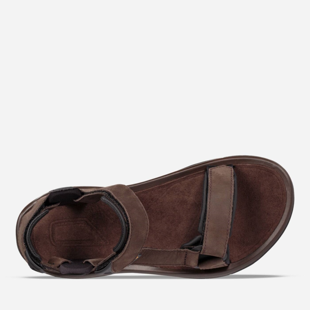 Coffee Men's Teva Terra Fi 5 Universal Leather Sandals | 147-GJFKPQ