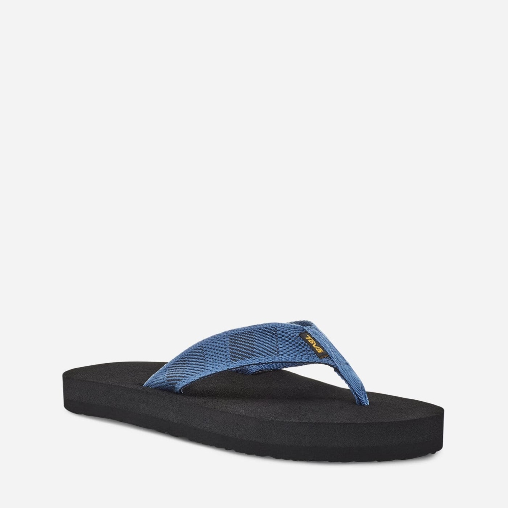 Dark Blue Men's Teva Original Mush Flip Flops | 853-IJHWAN