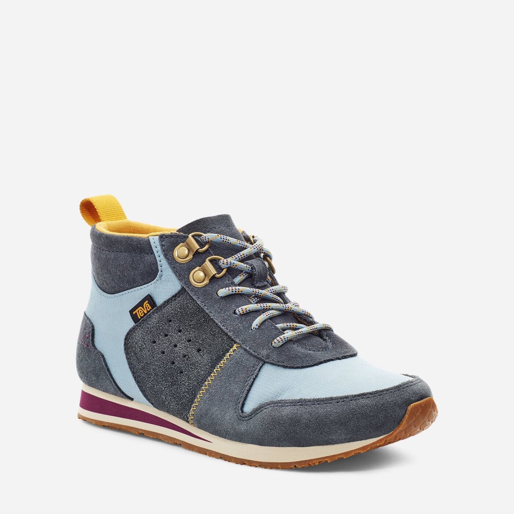 Dark Grey Blue Women's Teva Highside 84 Mid Sneakers | 958-HNUIBR