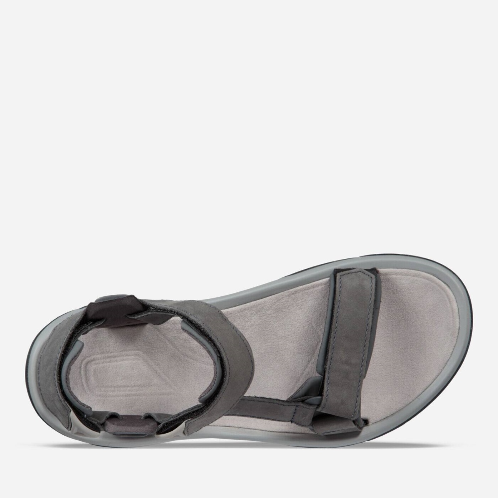 Dark Grey Men's Teva Terra Fi 5 Universal Leather Sandals | 543-GHYDTZ