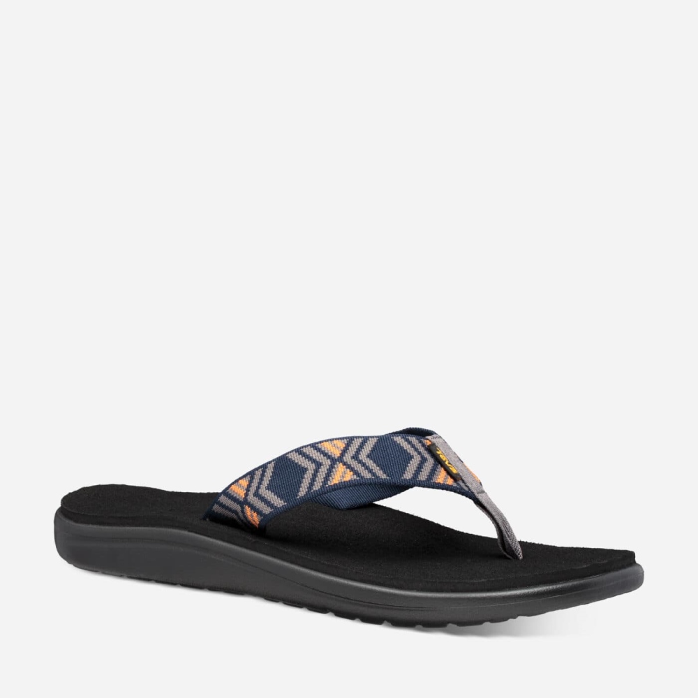 Dark Grey Men's Teva Voya Flip Flops | 023-AHGOPF