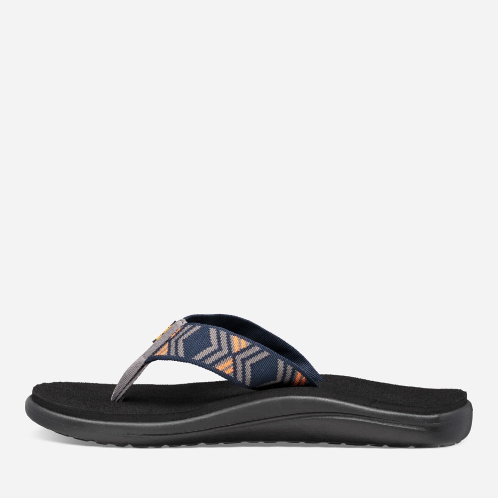 Dark Grey Men's Teva Voya Flip Flops | 023-AHGOPF
