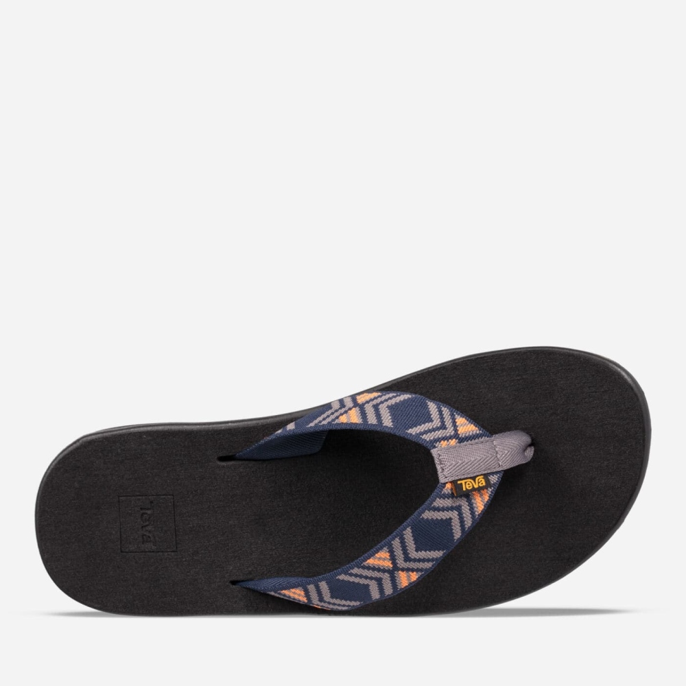 Dark Grey Men's Teva Voya Flip Flops | 023-AHGOPF