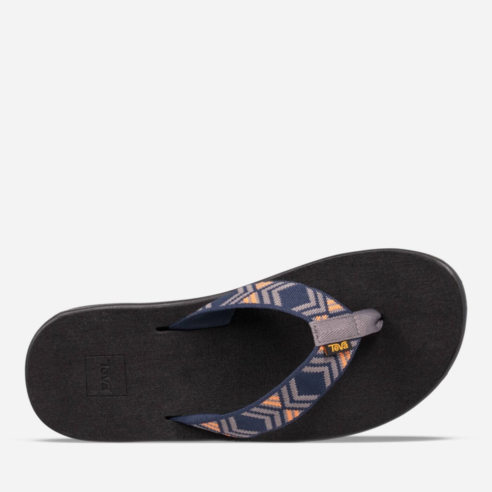Dark Grey Men's Teva Voya Flip Sandals | 482-DKZHTL