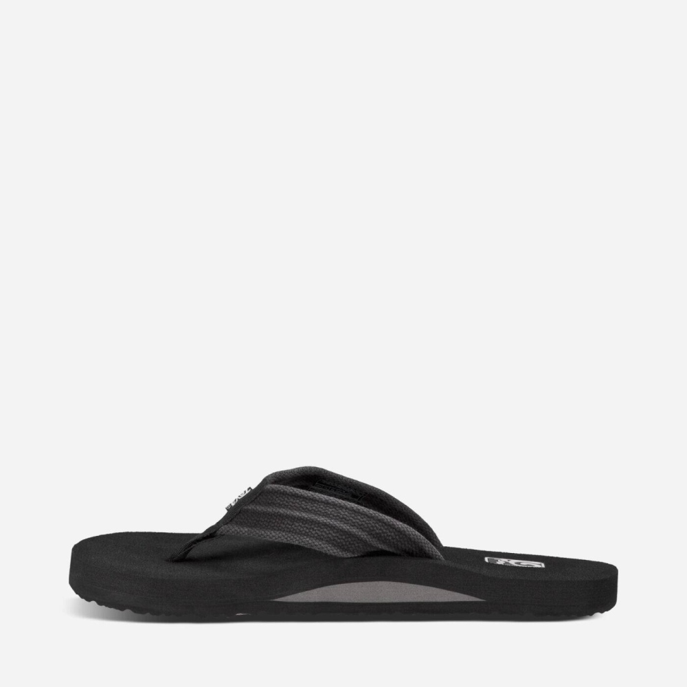 Grey Men's Teva Mush II Canvas Flip Flops | 427-GWDUSJ