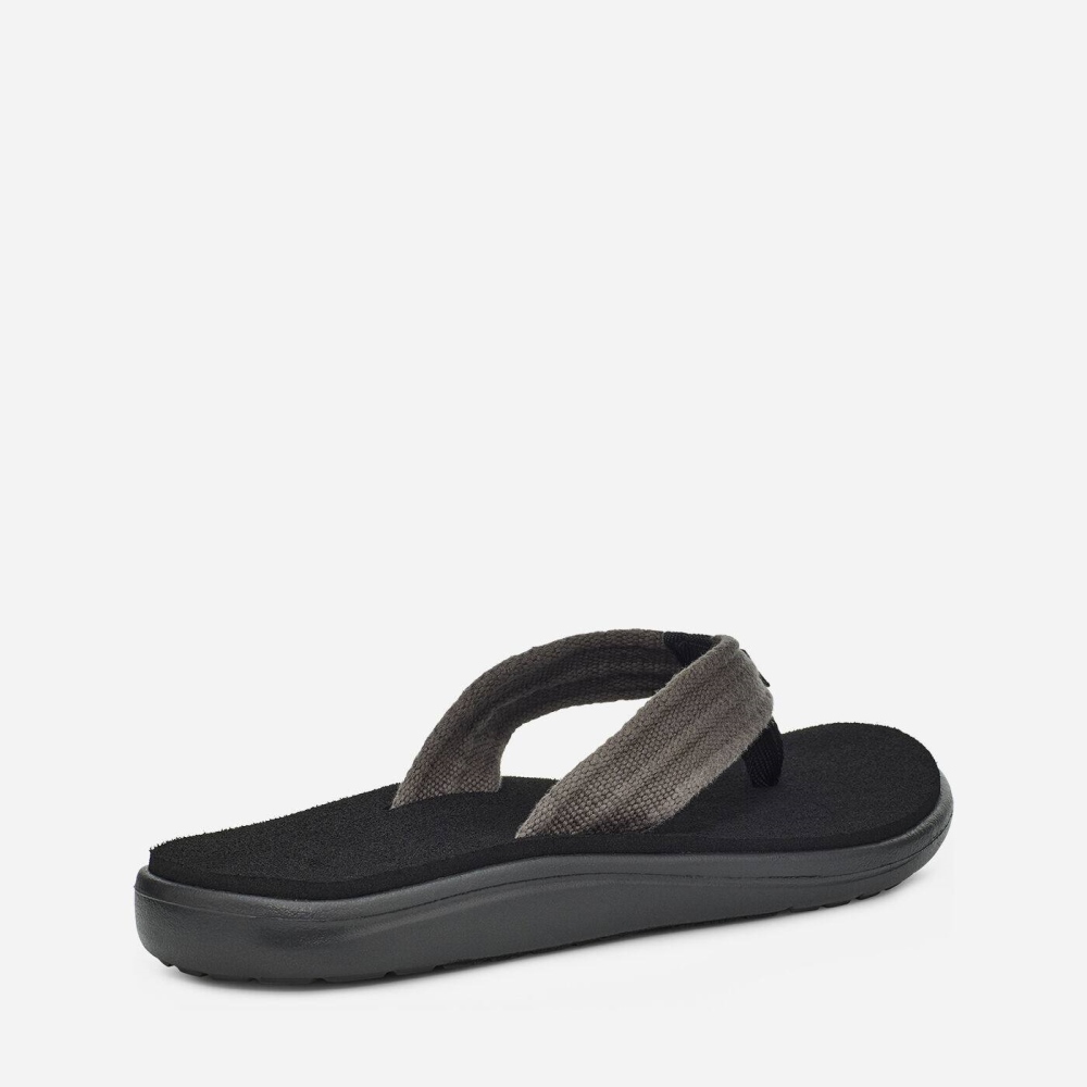 Grey Men's Teva Voya Canvas Flip Flops | 306-IBEODZ