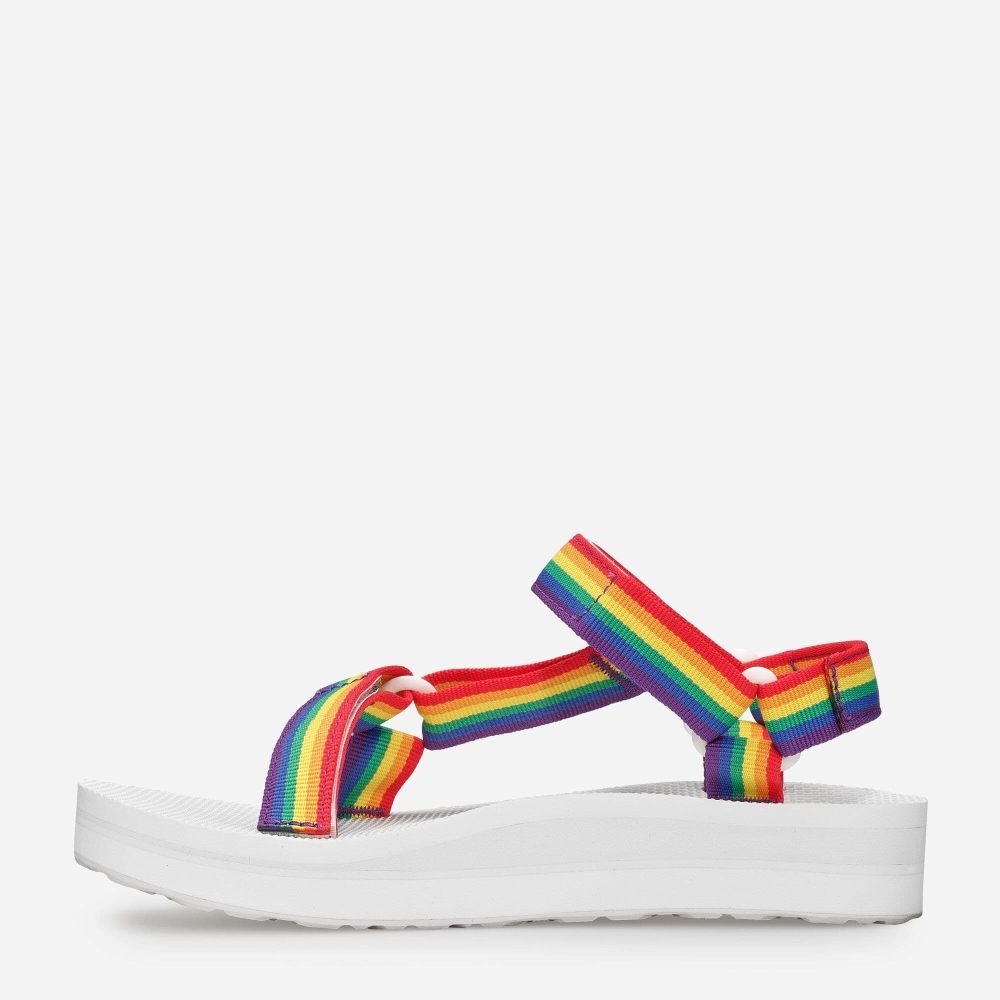 Multicolor Men's Teva Midform Universal Rainbow Pride Sandals | 364-GRXPLI