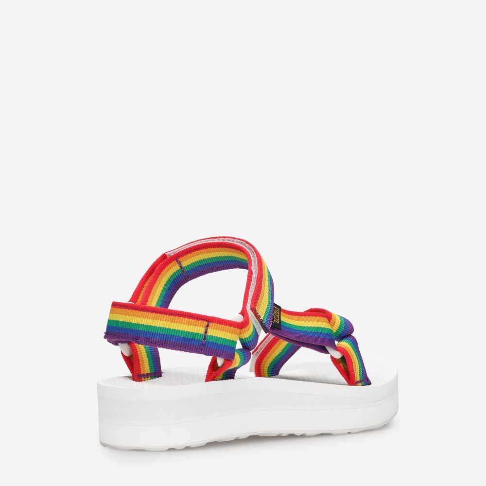 Multicolor Men's Teva Midform Universal Rainbow Pride Sandals | 364-GRXPLI