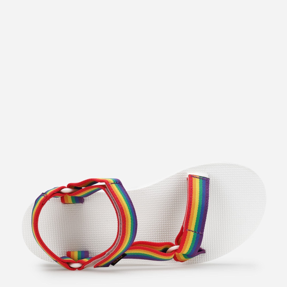 Multicolor Men's Teva Midform Universal Rainbow Pride Sandals | 364-GRXPLI
