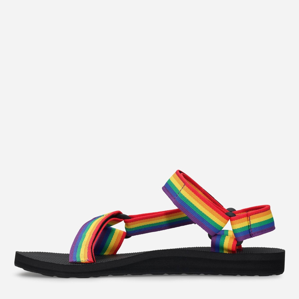 Multicolor Men's Teva Original Universal Rainbow Pride Hiking Sandals | 764-YHZDEX