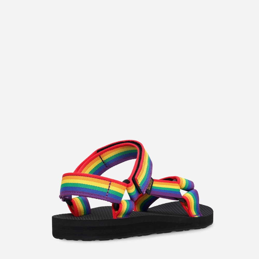 Multicolor Men's Teva Original Universal Rainbow Pride Hiking Sandals | 764-YHZDEX
