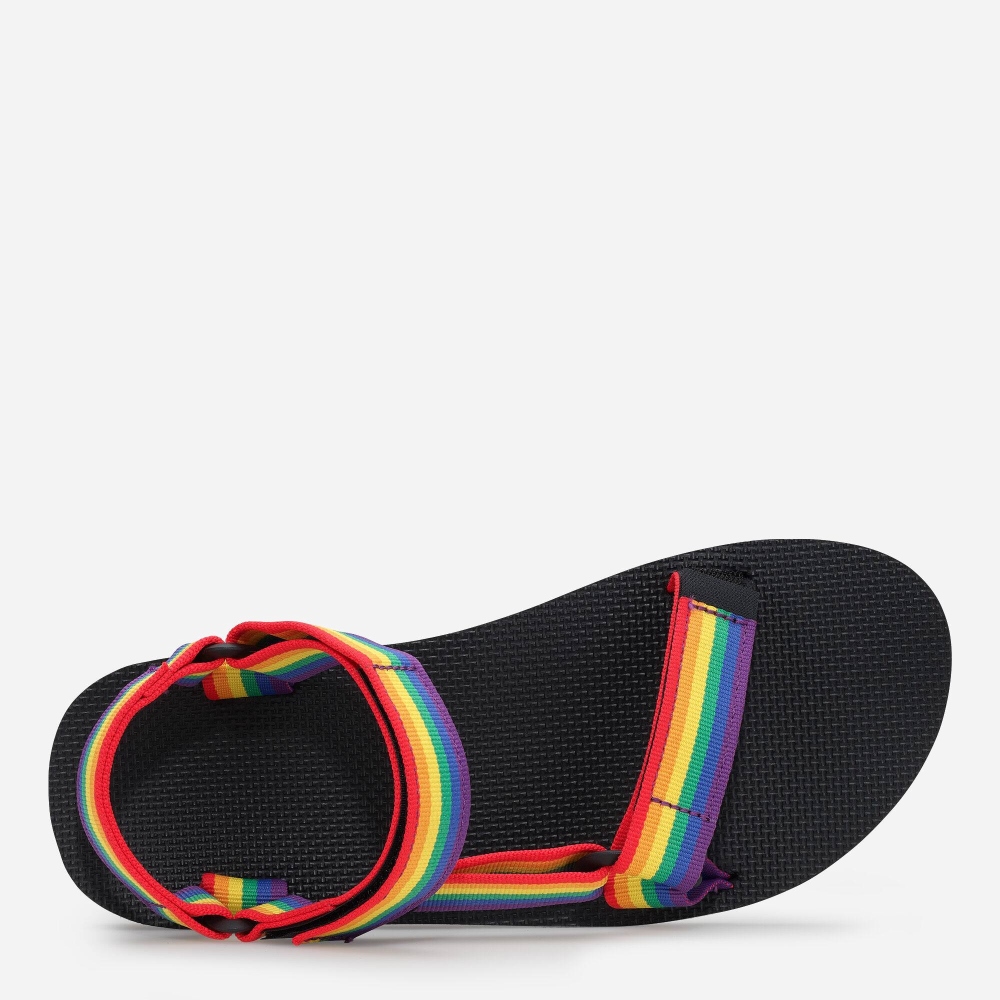 Multicolor Men's Teva Original Universal Rainbow Pride Hiking Sandals | 764-YHZDEX