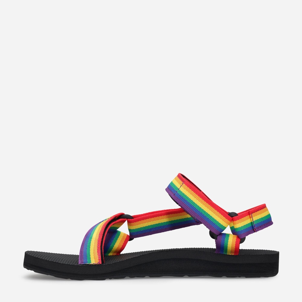 Multicolor Women's Teva Original Universal Rainbow Pride Hiking Sandals | 876-JSRWCF