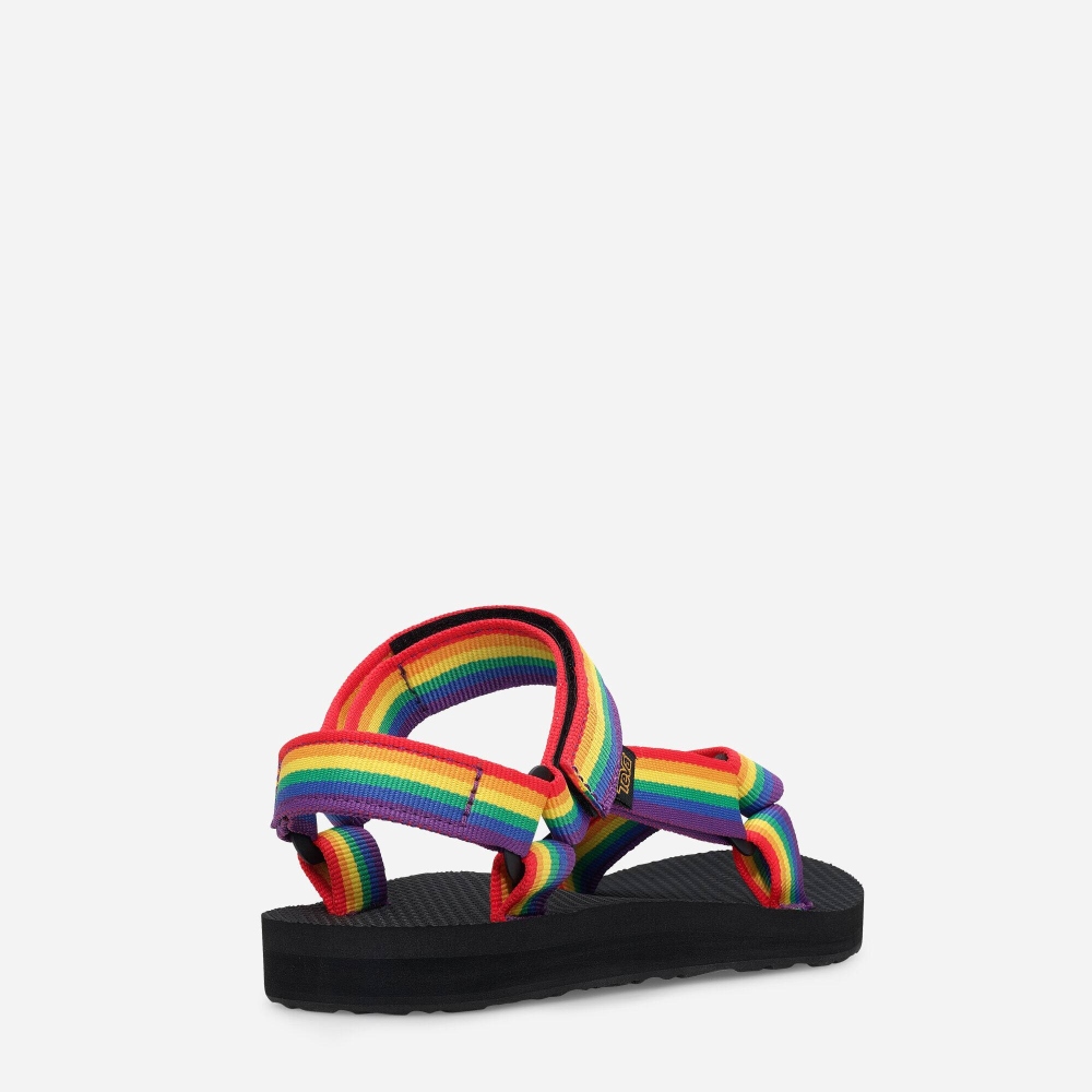 Multicolor Women's Teva Original Universal Rainbow Pride Hiking Sandals | 876-JSRWCF