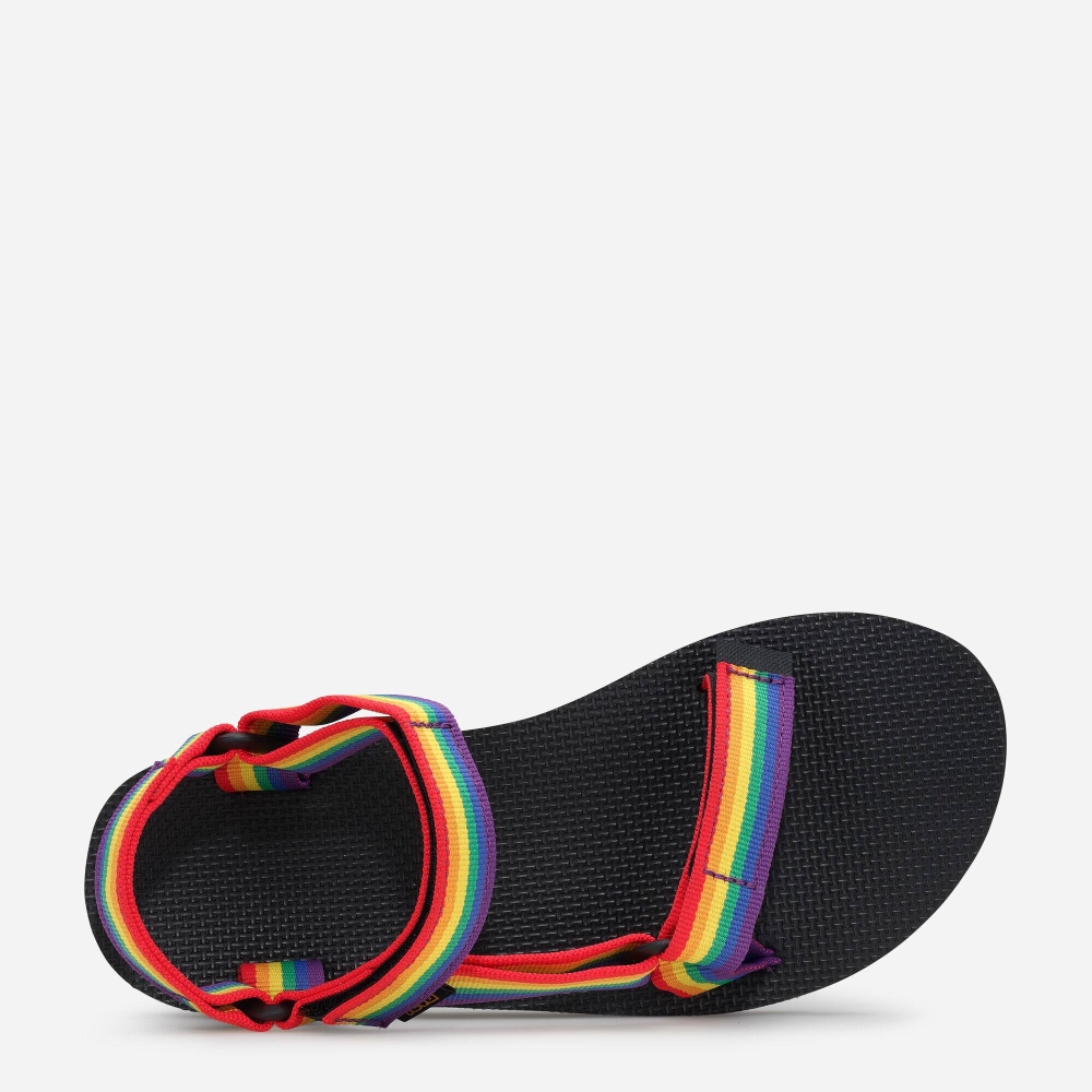 Multicolor Women's Teva Original Universal Rainbow Pride Hiking Sandals | 876-JSRWCF