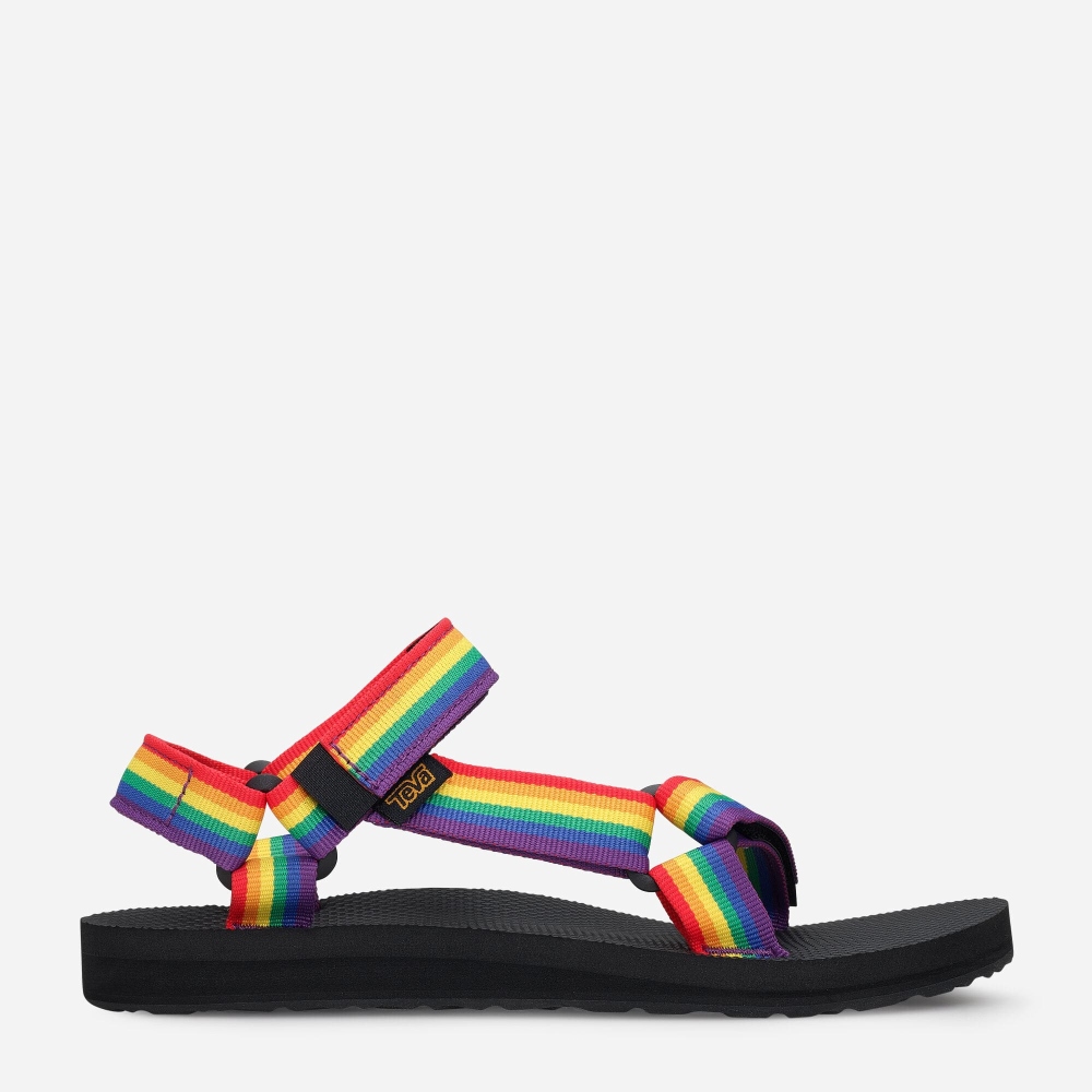 Multicolor Women\'s Teva Original Universal Rainbow Pride Hiking Sandals | 876-JSRWCF