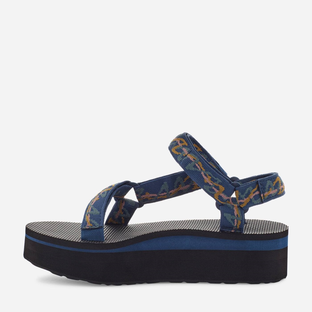 Navy Women's Teva Flatform Universal Flatform Sandals | 548-MTLHGX