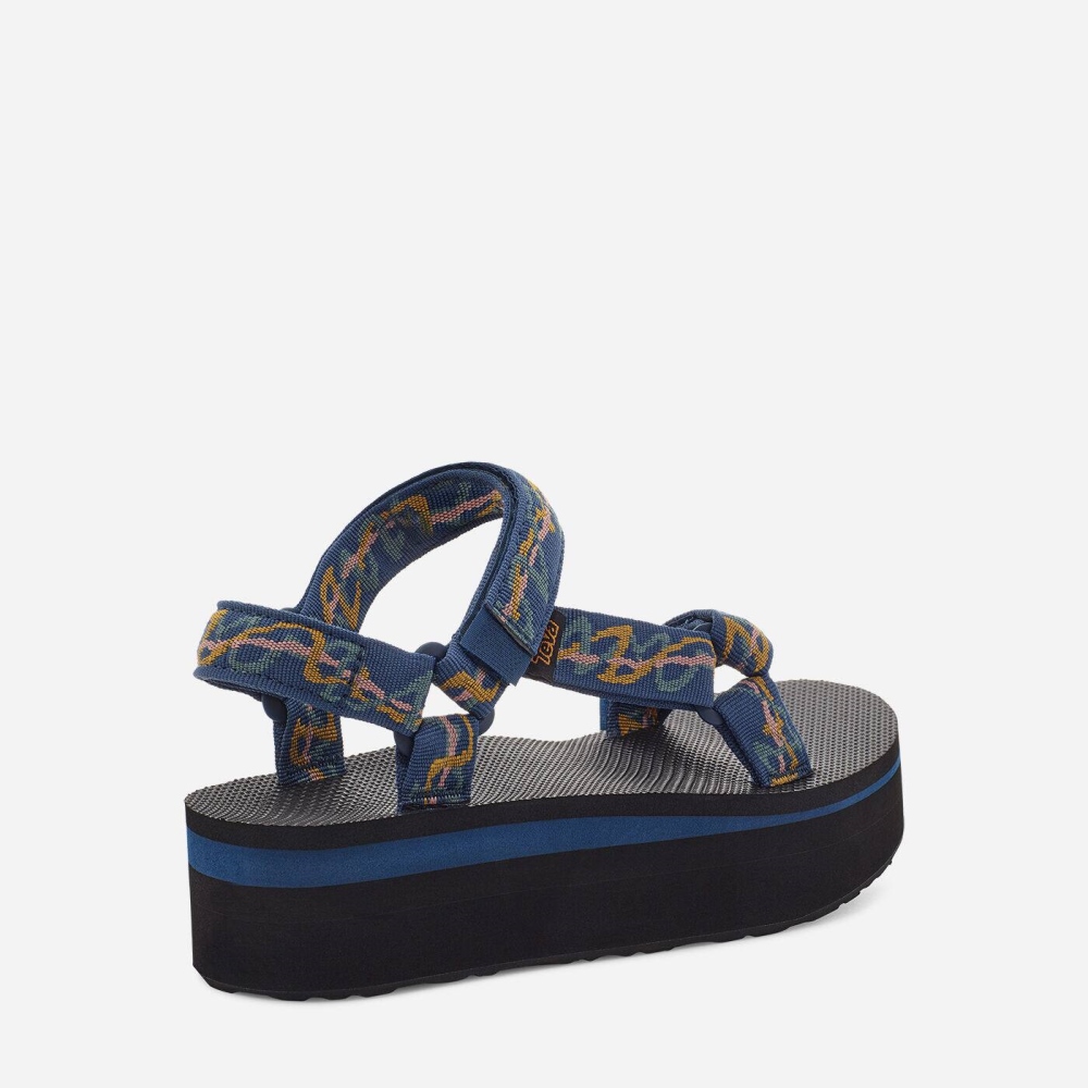 Navy Women's Teva Flatform Universal Flatform Sandals | 548-MTLHGX
