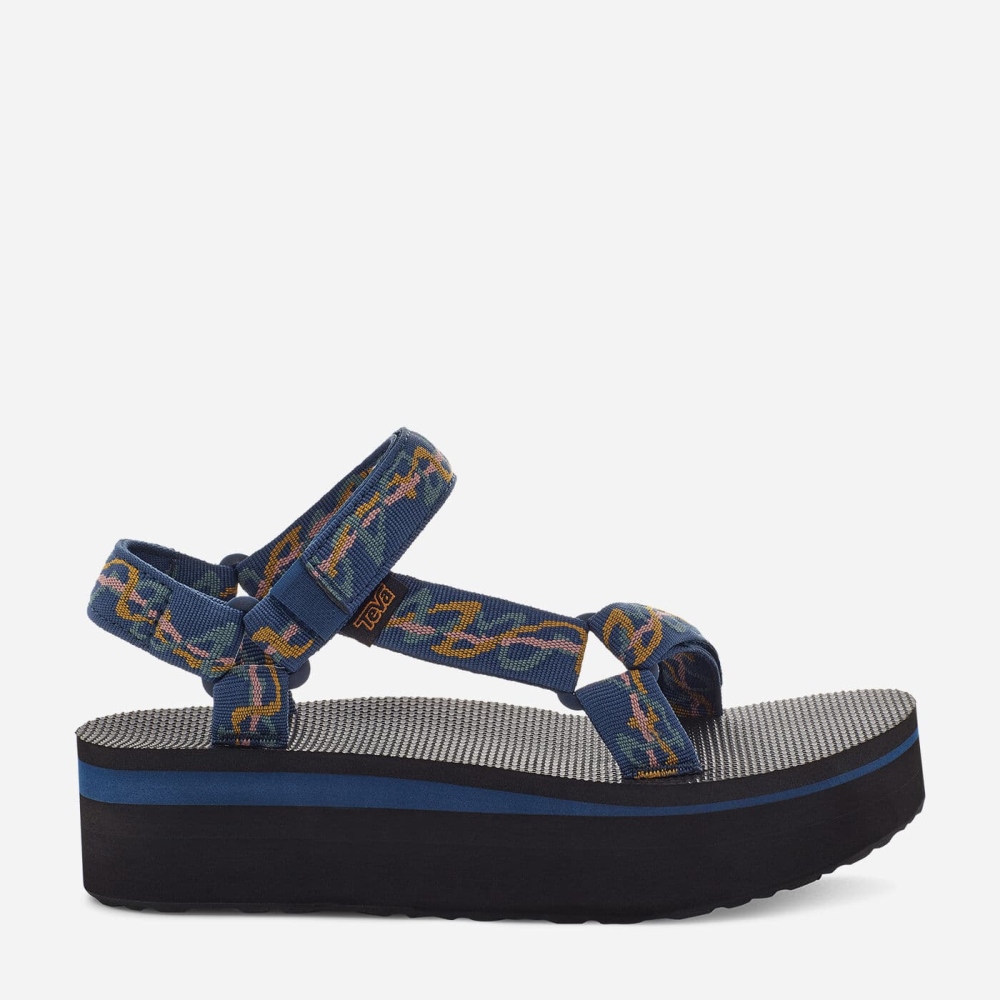 Navy Women\'s Teva Flatform Universal Flatform Sandals | 548-MTLHGX