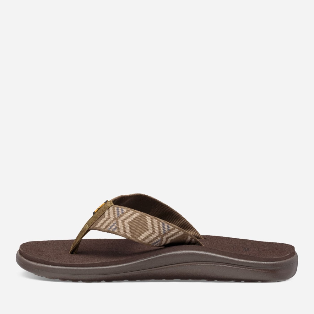 Olive Men's Teva Voya Flip Flops | 247-JVIUFX