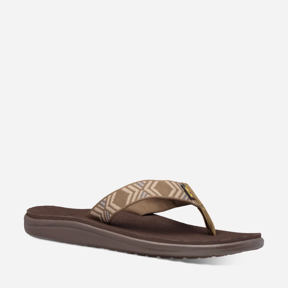 Olive Men's Teva Voya Flip Flops | 247-JVIUFX