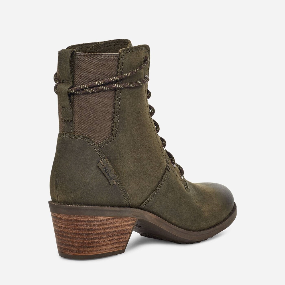 Olive Women's Teva Anaya Lace Up WP Boots | 823-DJQFMB