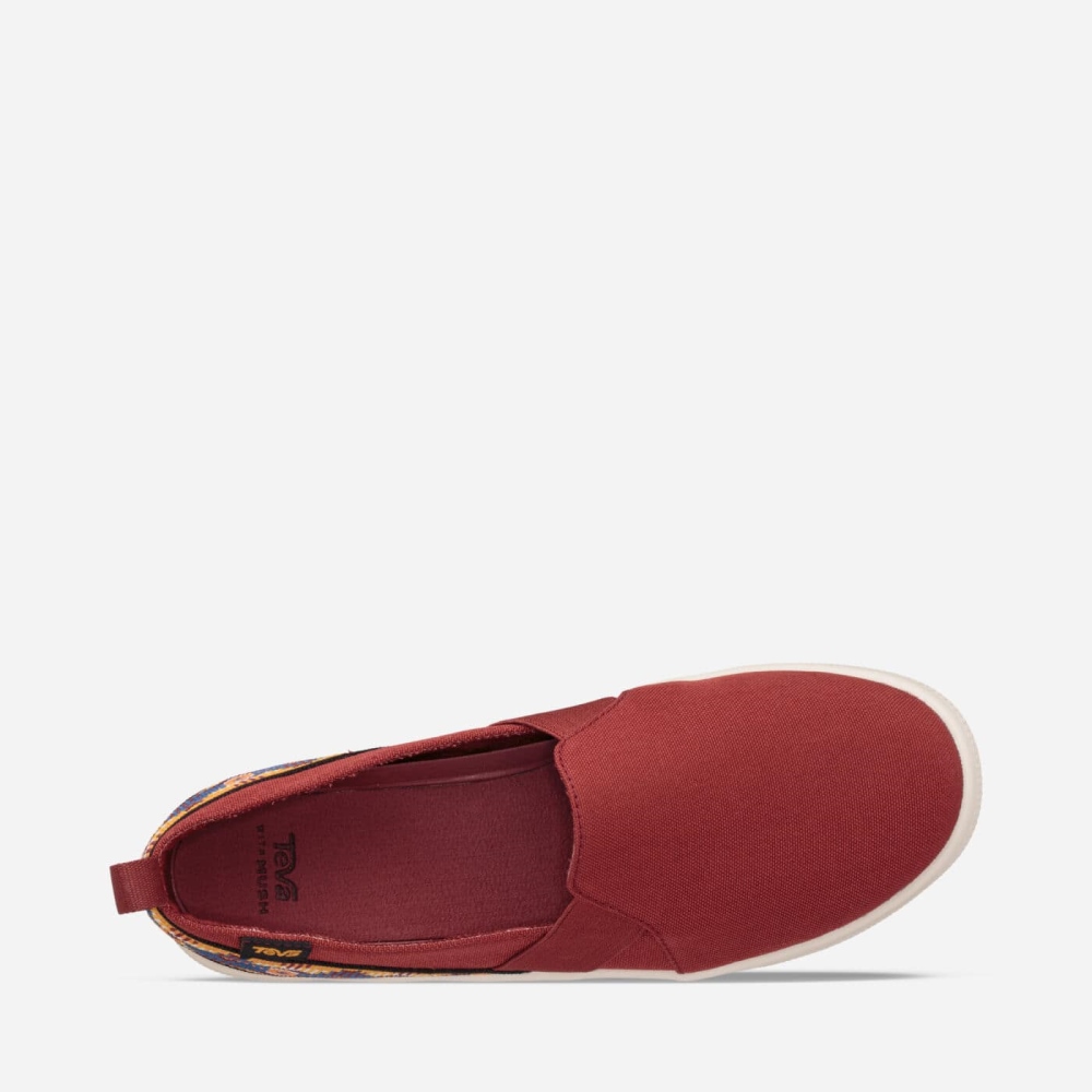 Red Women's Teva Voya Slip On Shoes | 592-BKJSDZ