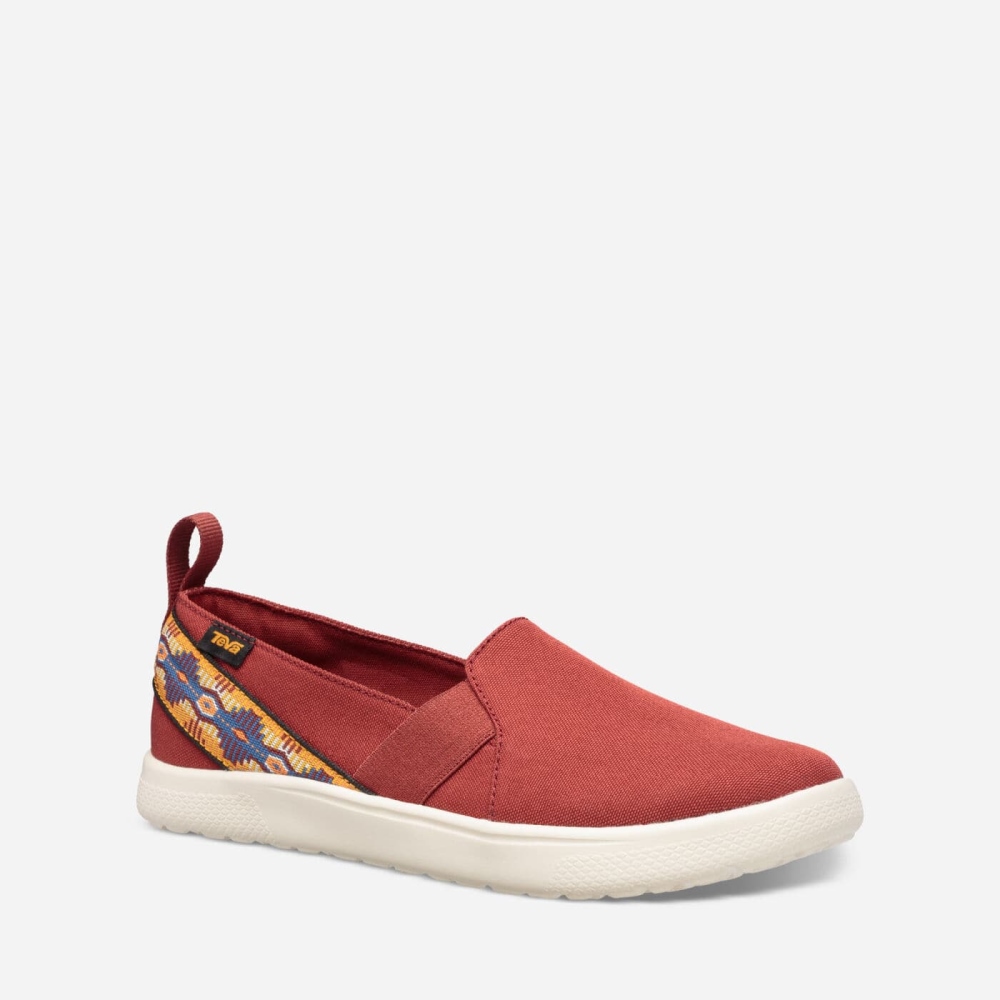 Red Women's Teva Voya Slip On Sneakers | 805-WYHRAQ