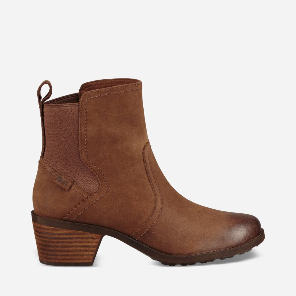 Brown Women's Teva Anaya Chelsea WP Boots | 731-UDZTHJ